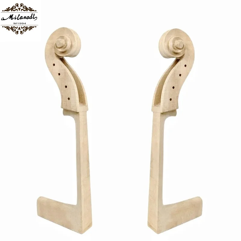 Unfinished Cello Neck head Scroll Maple Full size Unvarnished DIY Cello parts accessories cello support parts