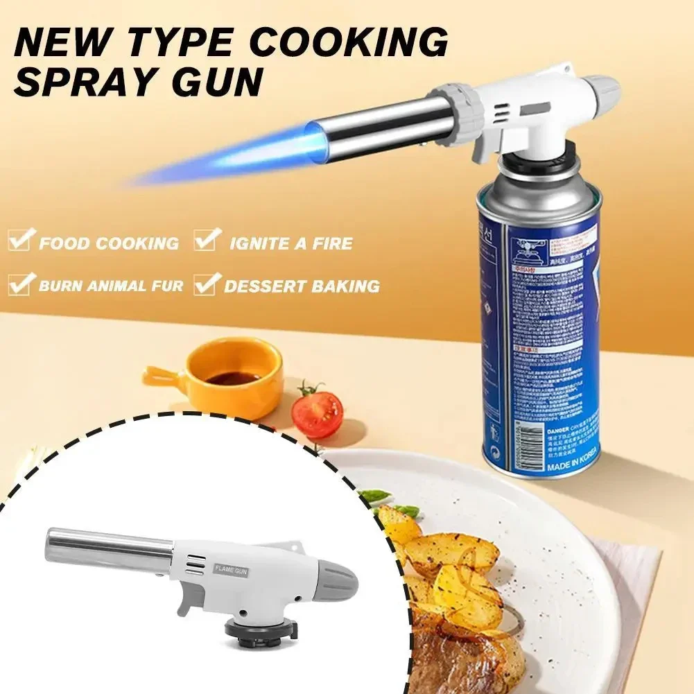 Gas Lighter Adjustable Flame Gas Lighters Ignition Head with Reverse Use Kitchen Jet Blow Torch Lighter for BBQ Butane Lighter