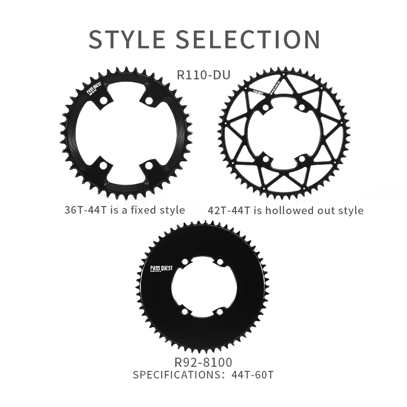 Couvercles De Vis De Plateau De Vélo PASS QUEST - 4 Pièces - Alu 7075 - Pour Shimano 110BCD