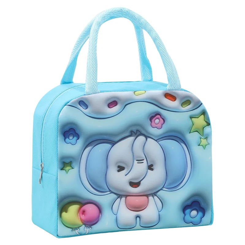 Adorable Insulated Cartoon Kids' Lunch Tote with Zipper