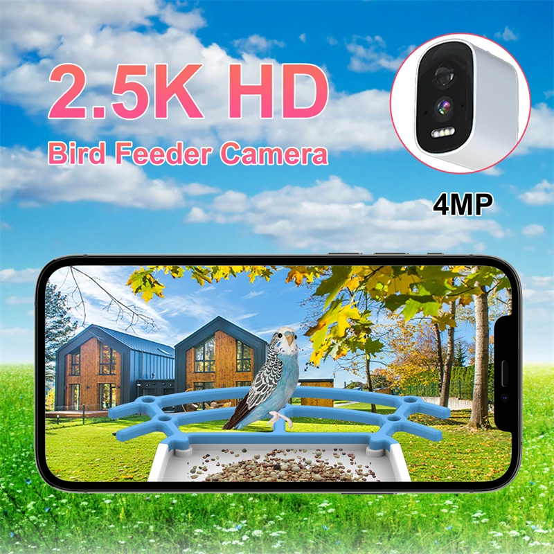 Bird Feeder Bird Smart Feeder with Camera 1080P Solar Low Power Night Vision IP66 Waterproof 4G or WIFI Connect