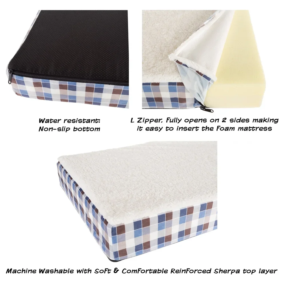 Plaid color variation of sherpa top cover
