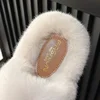 Woman Furry Ladies Fur Luxury Fluffy Plush Slipper House Soft Fuzzy Platform Indoor Casual Winter Home Warm High Heels Female 2
