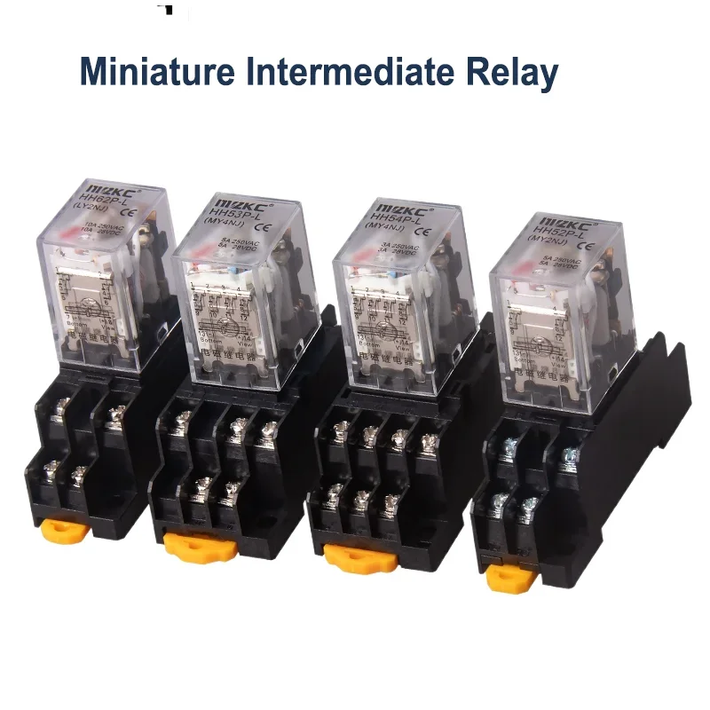 10 шт. миниатюрные промежуточные реле HH52P HH53P HH54P HH62P HH63P HH64P MY2NJ MY3NJ MY4NJ AC DC Base 12 В 24 В 220 В