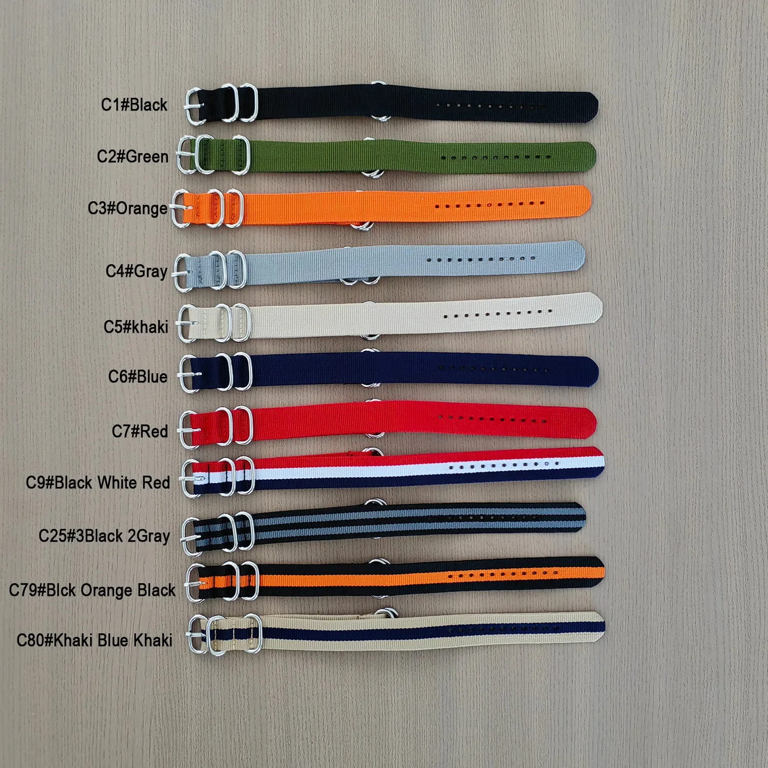 Military-Style Nylon Watch Strap with Stainless Steel Buckle