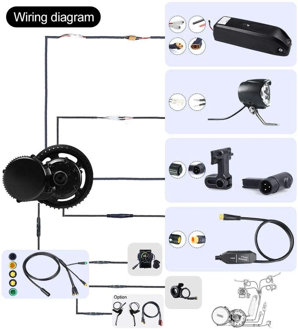 G31 Mid-Crank Motor Conversion Kit, Electric Bike Kits, Other Electric Bicycle Parts, bbs01, bbs02, 48V, 750 W