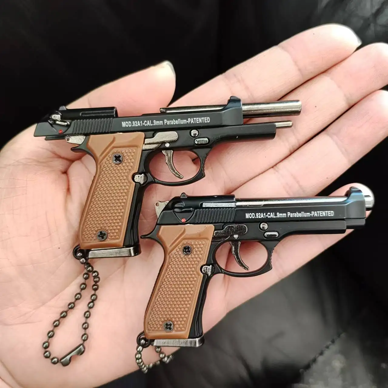1:3 Mini  M92A1 Detachable Toy Gun Alloy 92F G34 Pistol Model Keychain Pendant Miniature Pistola Collection Toy Boys Gifts 6