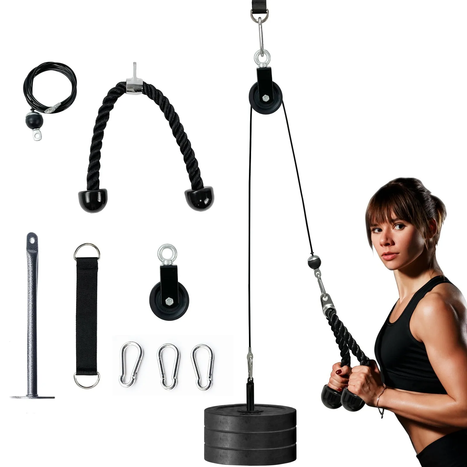 Fitness DIY Set Gym Pulley Cable Machine Accessories LAT Workout Weight Lifting Lift Pulley System Cable Machine Loading Pin