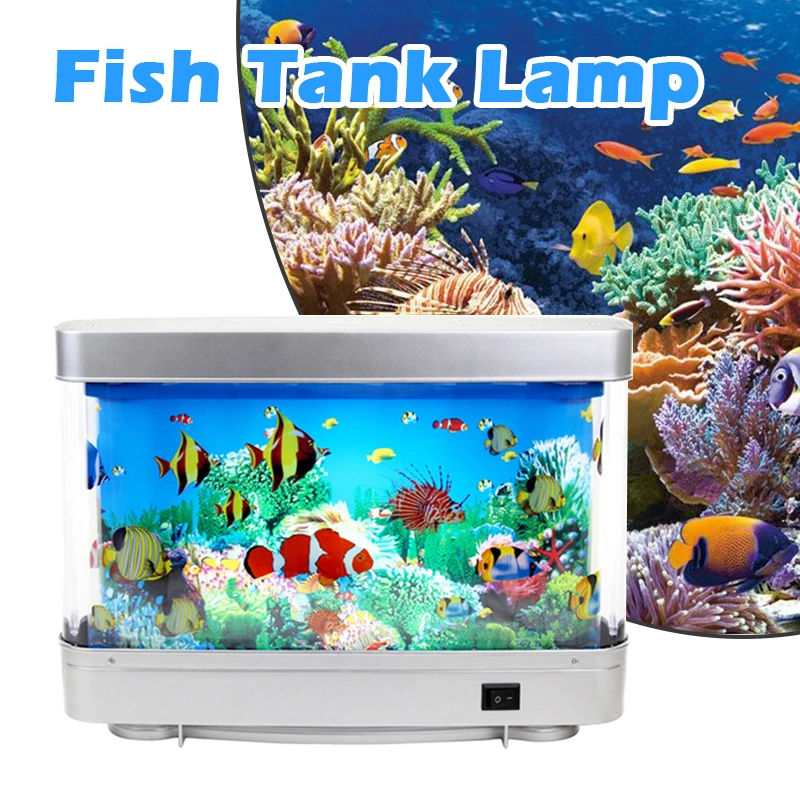 

Artificial Tropical Fish Tank Lamps Aquarium Decorative LED Night Light Virtual Ocean Dynamic Table Lamp Cute Room Decor Gift