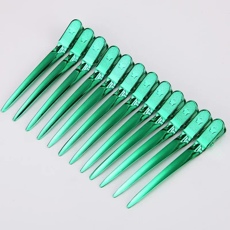 12pcs Hair Care Clips Stainless Steel Hairdressing Sectioning Clips Clamps for Hairdressing Barber Hair Cut Use Styling Tools