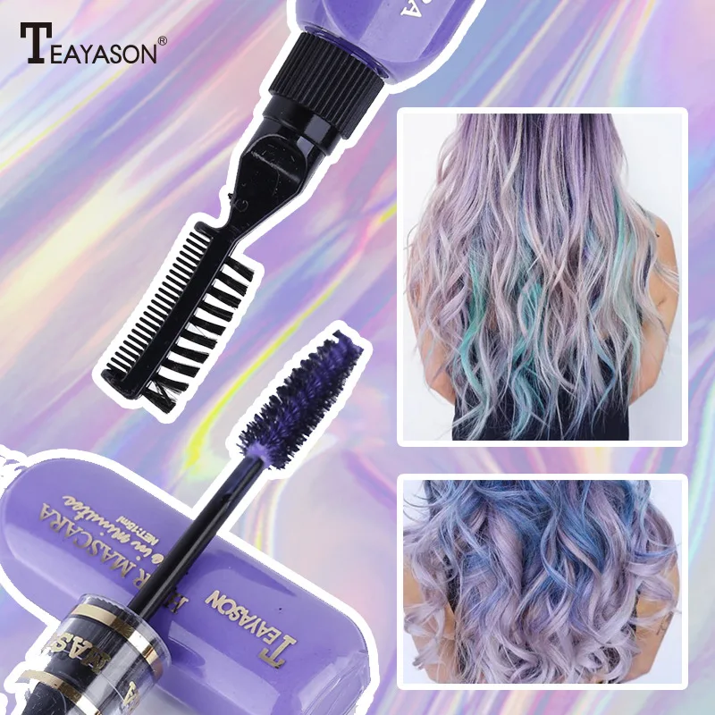 Disposable Hair Colour Dye Temporary Hair Dye Mascara Dual Purpose Washable Hair Coloring Cream DIY Dying Hairstyle Supplies 5