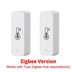Smart Home Temperature and Humidity Sensor - Wireless Indoor Thermometer (Zigbee Version - 2PCS)