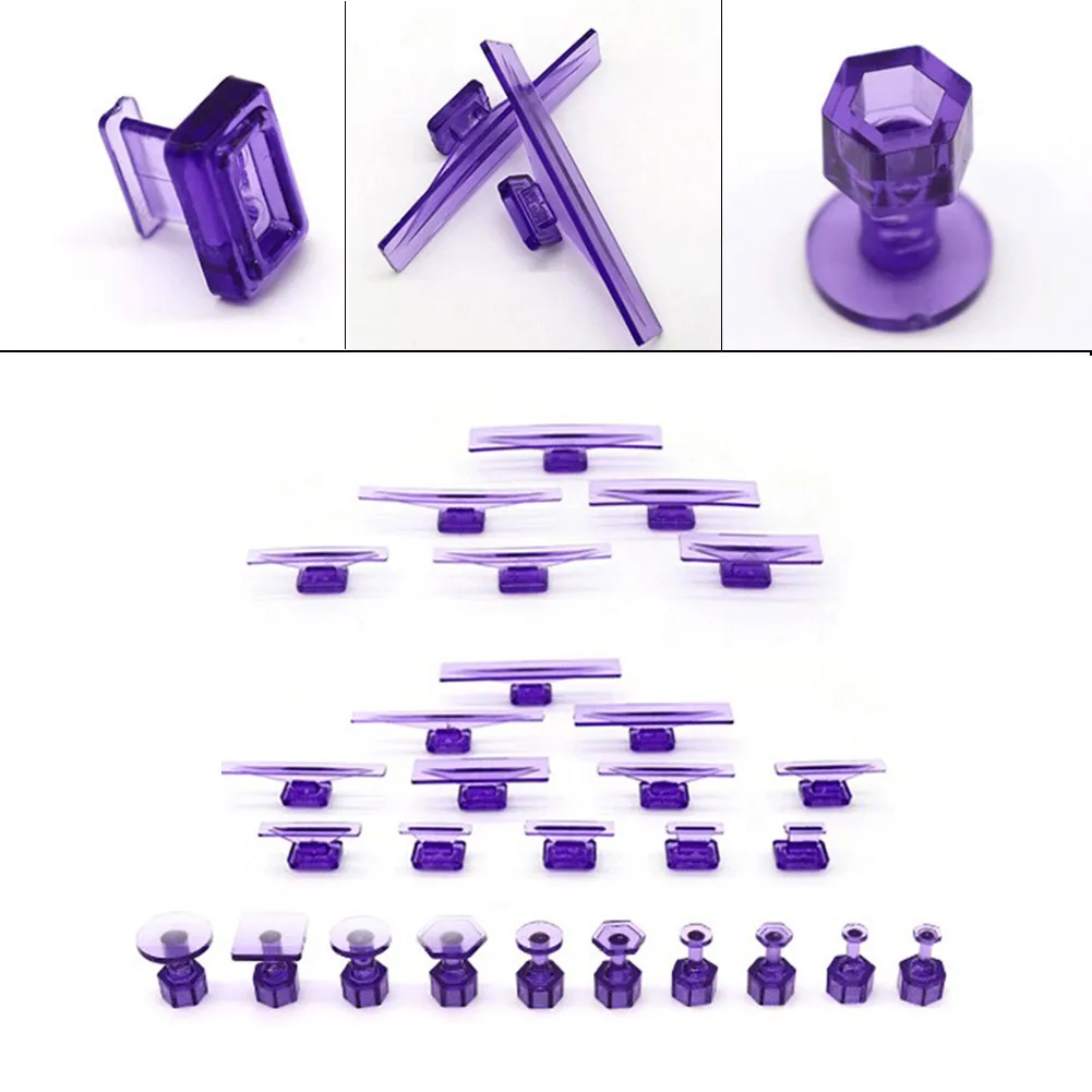 

10/28Pcs Purple Glue Tabs Dent Removal Tool Puller Lifter Tool Car Body Glue Tabs Auto Paintless Dent Repair Glue Tabs 2022 New