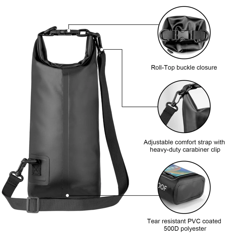 2L Dry Bag Touch Screen Waterproof Bags For Trekking Drifting Rafting Surfing kayak Outdoor Sports Bags Camping Equipment waterproof dry bag