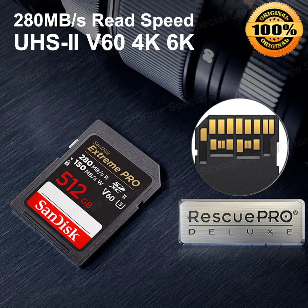 SanDisk SD ī UHS-II UHS-I ޸ ī, 8K 4K UHD , DSLR ī޶ SDXC ޸ ī  SD ī, C10 U3 V30 V60 V90