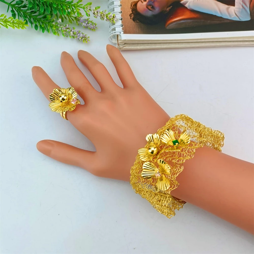 EMMA Women Handmade Big Flower Jewelry Accessories New
