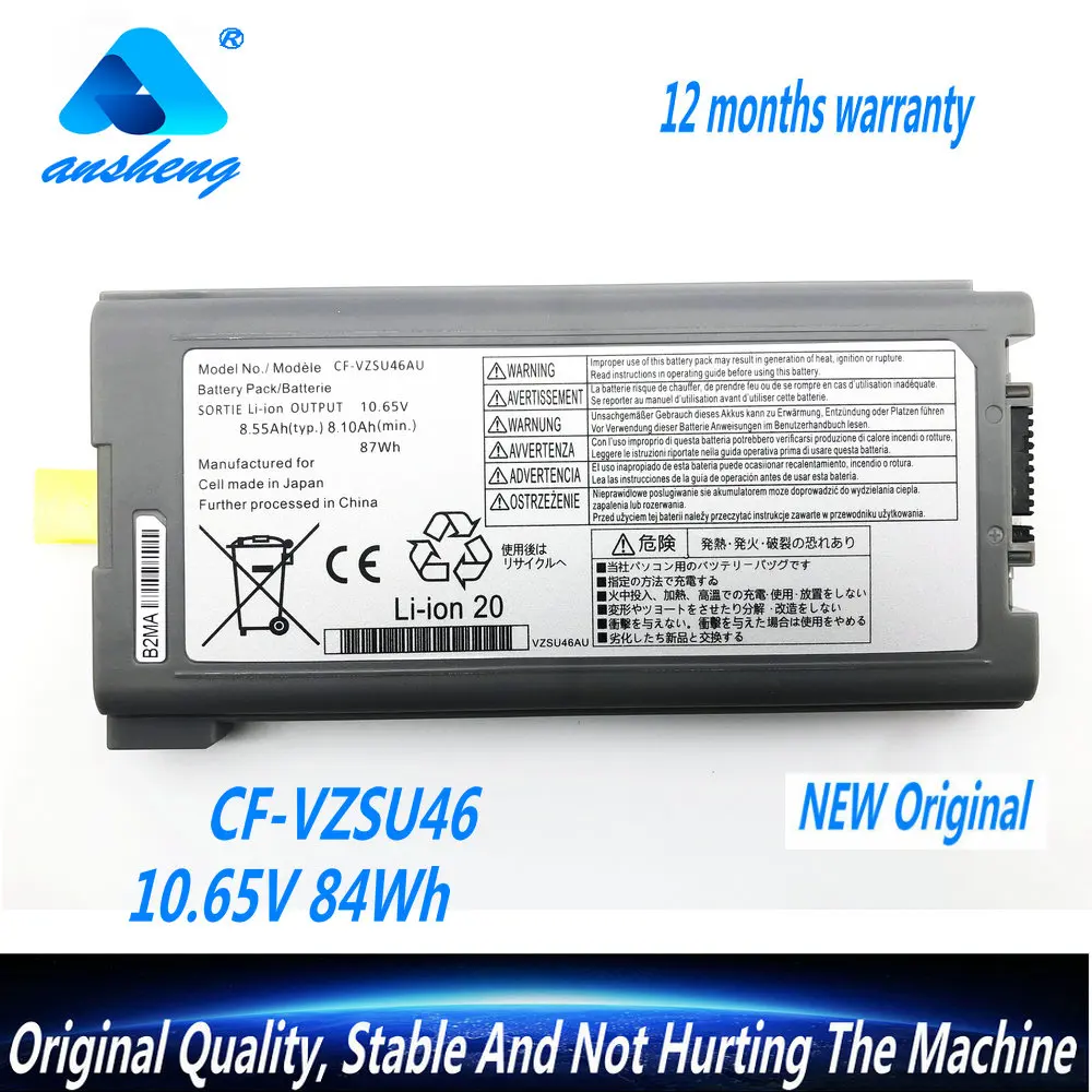 Genuine 10.65V 87Wh Cf-Vzsu46 Batteria Del Computer Portatile Per Panasonic Toughbook Cf-Cf-30 Cf-31 Cf-53 Cf-Vzsu46Au Cf-Vzsu46U Cf-Vzsu46S Serie