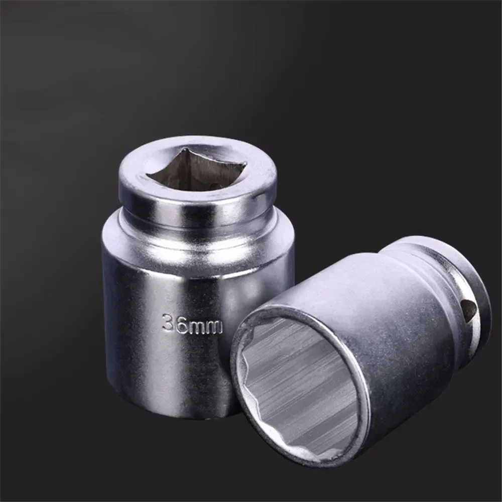 36mm Jumbo Socket 3/4"Inch 12 Point Nut 45# Steel Bit Ratchet Wrench Heavy Duty Plum Blossom Sockets Maintenance Hardware Tools 3