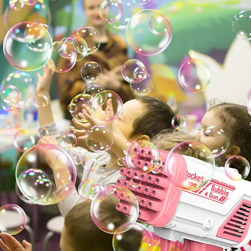 Rocket Bubble Gun 23/70 Holes Gatling Bubble Machine Automatic Soap Bubbles  Toy Electric Bubble Gun For Summer Children Toy Gift - Bubbles - AliExpress