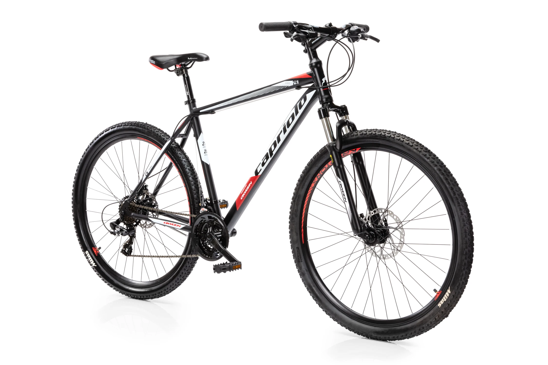 Велосипед CAPRIOLO MTB OXYGEN рама сталь 19'' колёса 29'' (чёрный-красный) |