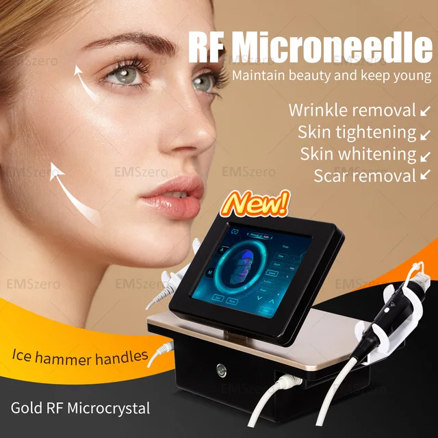 RF Fractional Microneedle Machine With Cold Hammer 2025 RF Radio Frequency Skin Tightening Acne Scars Stretch Marks Removal