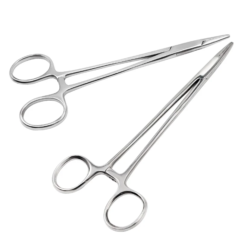 16Cm/18Cm Veterinary Surgical Needle Holder Forceps, Hemostatic Clamp Tool Handle Needle Clamp Suture Livestock Animal Tool 6