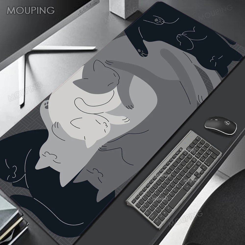 schoorsteen stormloop Autorisatie Grijs Leuke Art Kat Mousepad Xl Grote Muismat Kantoor Tapijt Gamer  Toetsenbord Computer Tafel Gaming Accessoires Deskmat 800X300 90x40|Muismat|  - AliExpress