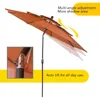 10 ft Outdoor Patio Umbrella, Auto-Tilt Market Table Umbrellas with Crank, 8 Sturdy Ribs & 1.5" Pole UV Protection f 3