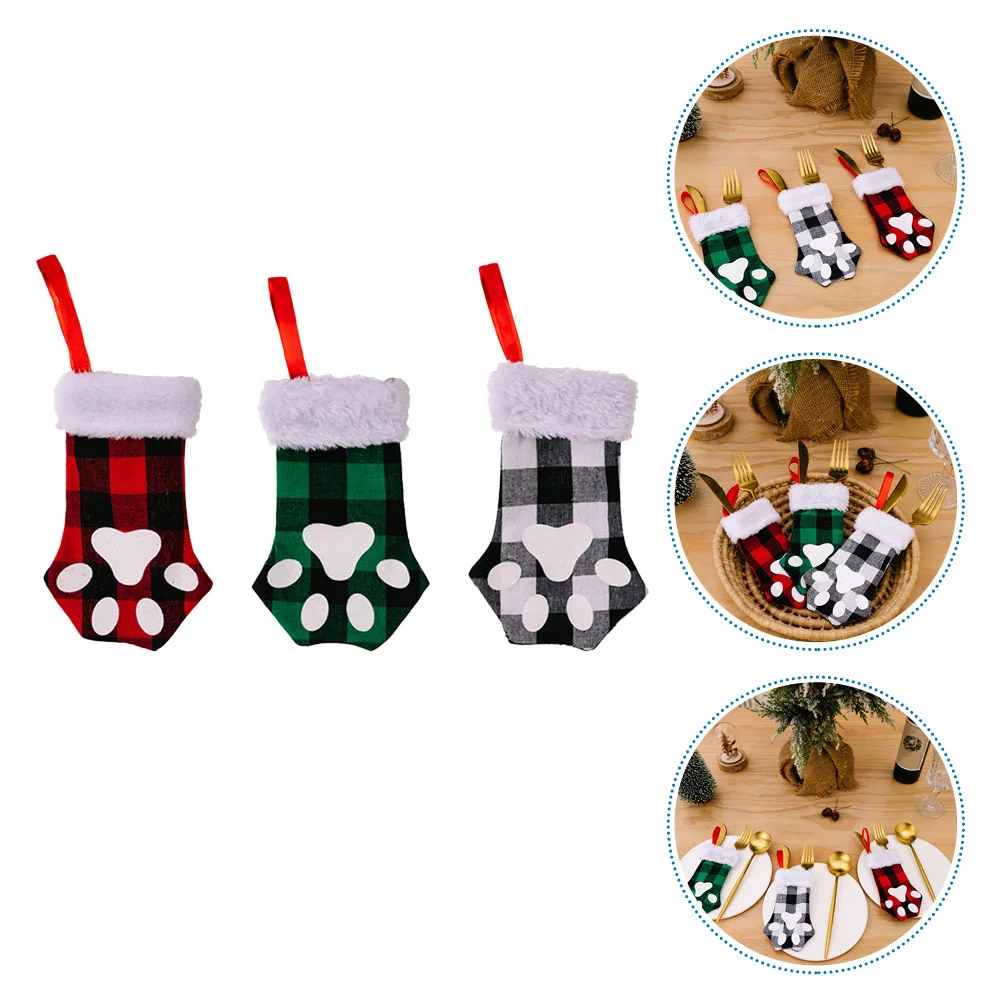 

New Year Pet Present Cat's Claw Christmas Stocking Home Decor Decorations Indoor