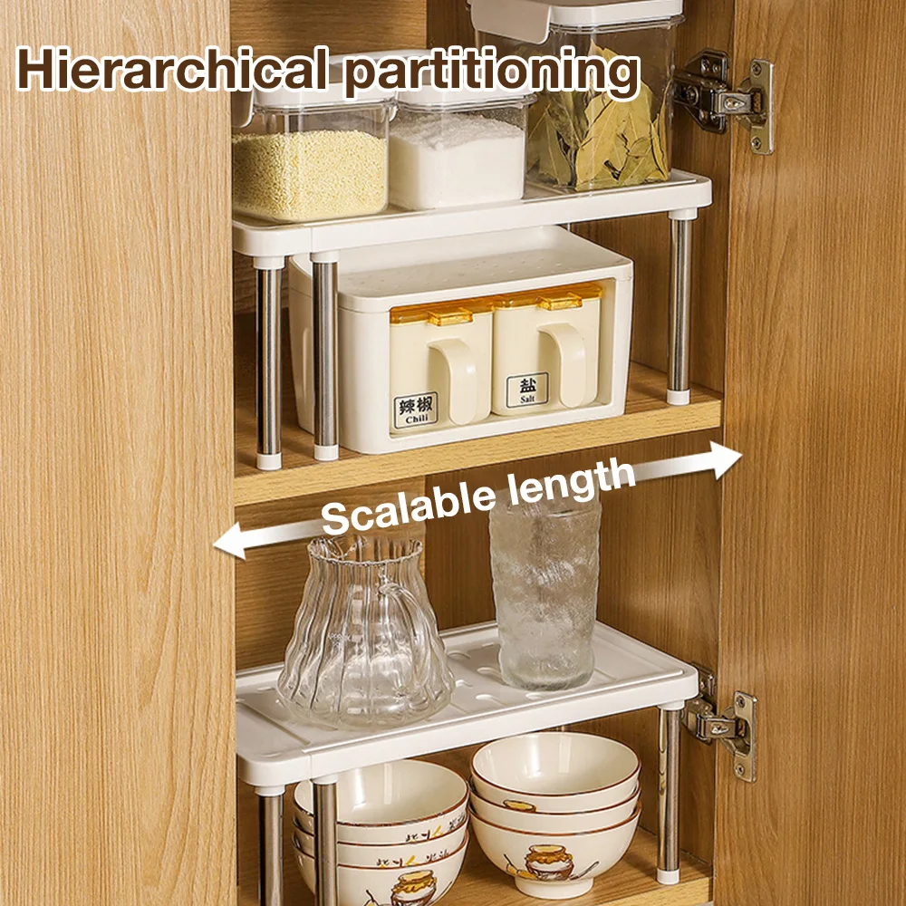 Kitchen Cabinet Organizer Adjustable Layered Storage Shelf Spice Rack Dish Bowl Shelf for Kitchen Cupboard Pantry Sink Organizer 3