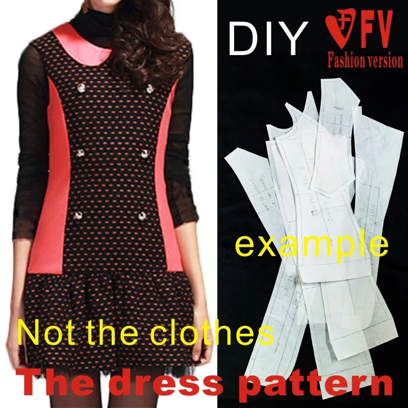 Clothing DIY The dress Dresses Sewing Pattern cutting drawing Women's Dress Sewing Template BLQ-46