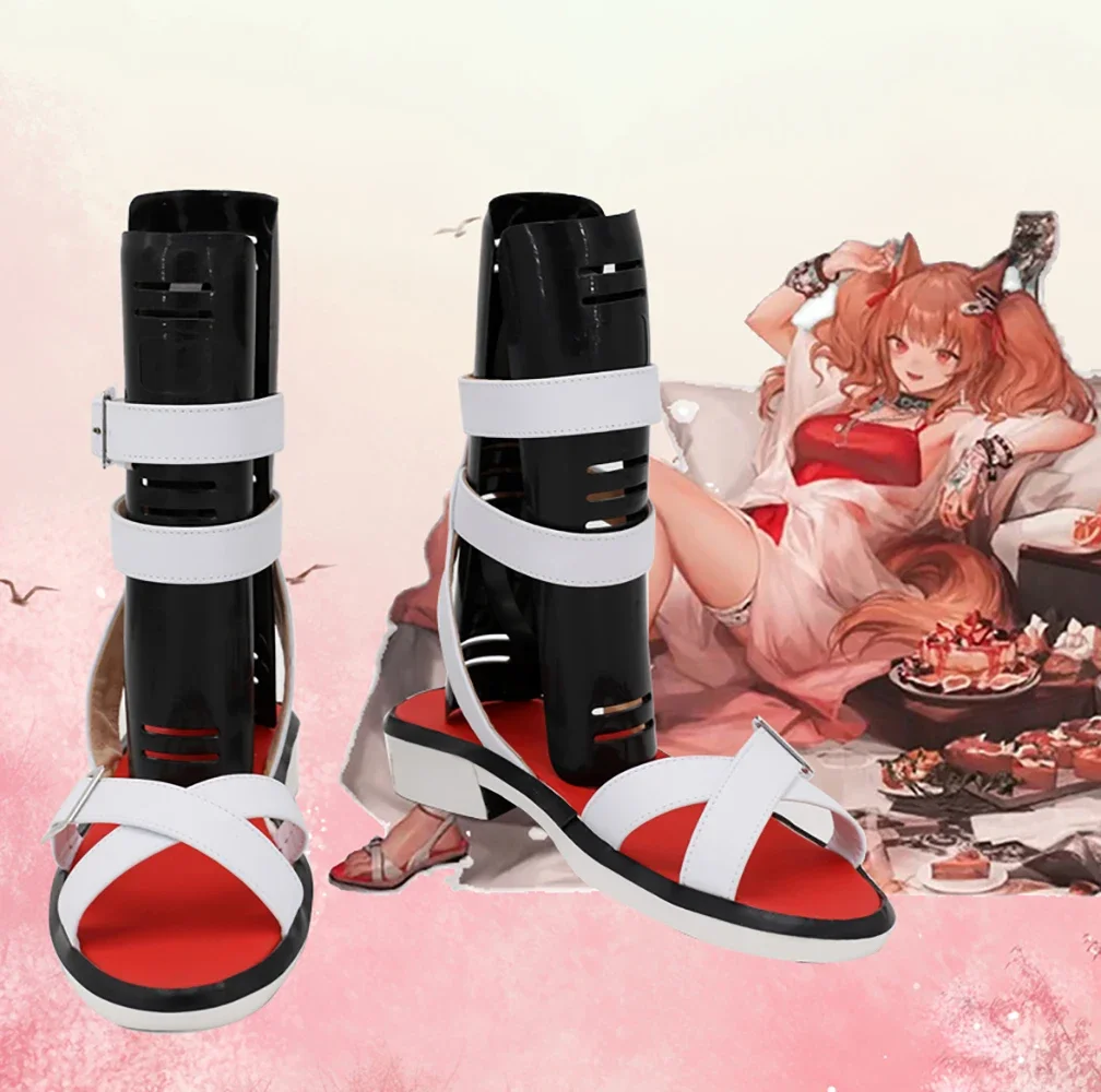 

Arknights Angelina Cosplay Sandals White Shoes Custom Made Any Size