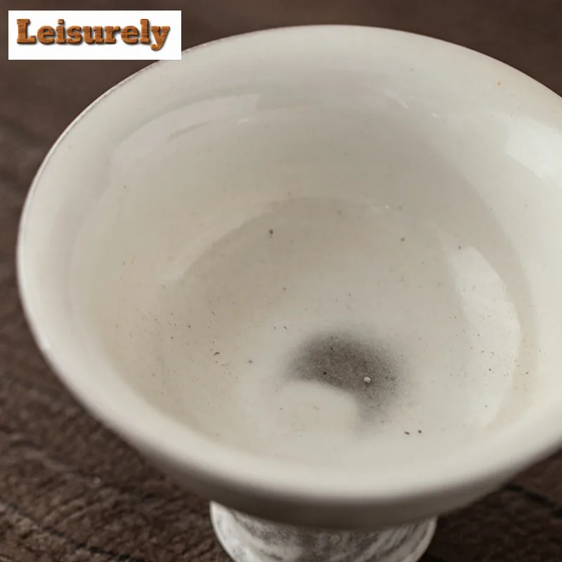 60ml Ink Painting High Foot Gaiwan Handmade Tea Tureen Tea Bowl With Lid Kit Tea Maker Cover Bowl Tea Set Gift With 60ml Teacup