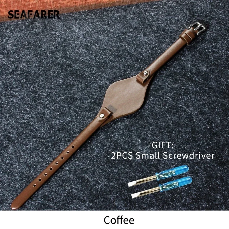 Elegant Women's Genuine Leather Watch Strap - Slim 8mm Bracelet Band