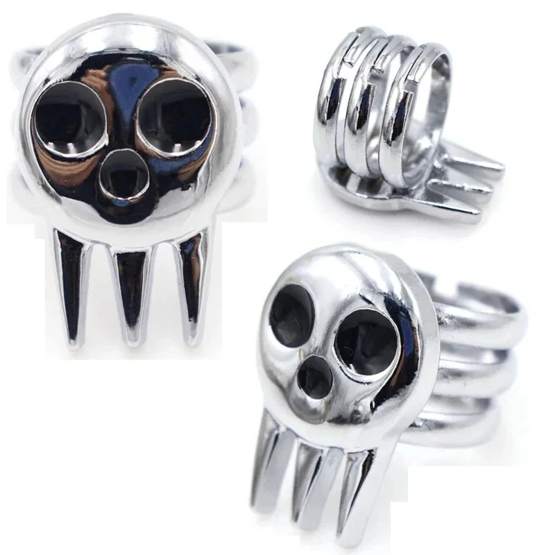 Anime Soul Eater Death The Kid Cosplay Rings Unisex Opening Adjustable Skull Ring Prop Jewelry Accessories