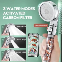 High Pressure Shower Head With 3 Modes Rainfall Shower Head Water Saving SPA Tourmaline Filter Bathroom Accessories 1