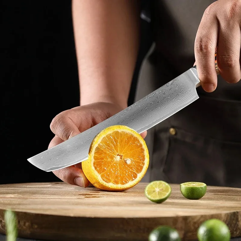 Professional Kitchen Knives Chef Cleaver Meat Wood Handle Japanese Damascus Steel Knife Slicing Fruit Fish Butcher Boning Knife 4