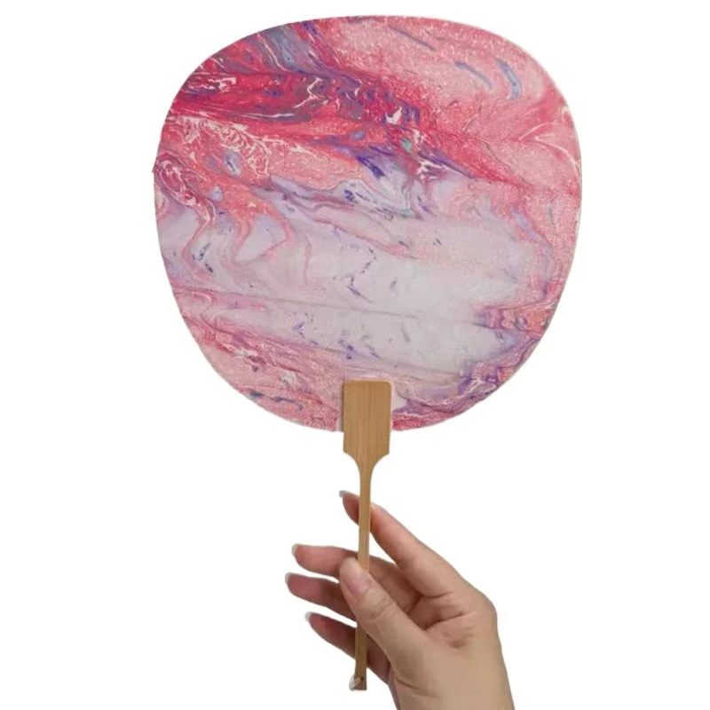 Round Rice Paper Fan for Handmade DIY Paintings and Calligraphy