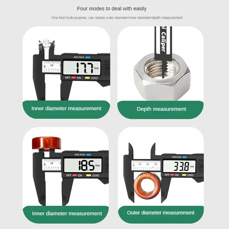 Digital Caliper LCD Display 150mm Electronic Digital Caliper Vernier Calipers Gauge Micrometer with Storage Box for Mechanical Component Measure