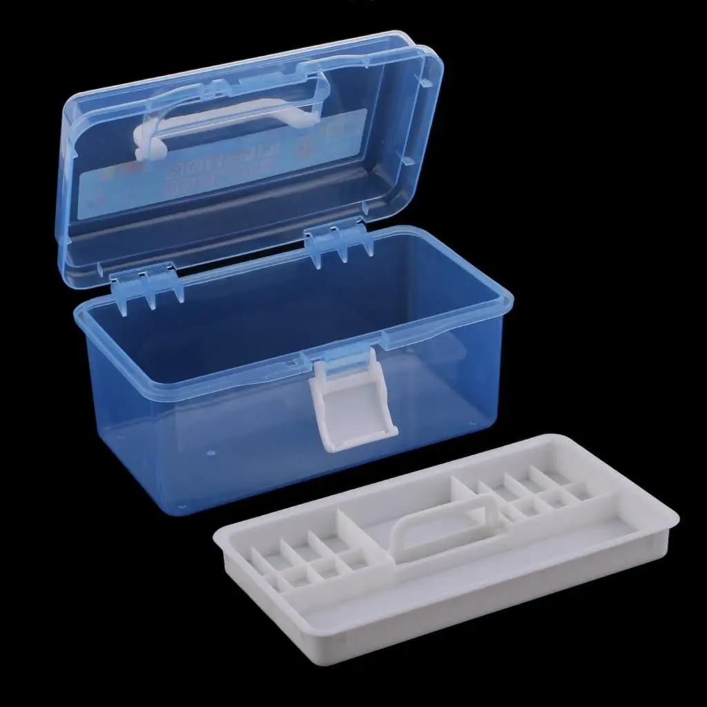 Layer Plastic Jewelry Painting Tool Box Holder Storage Case Organizer