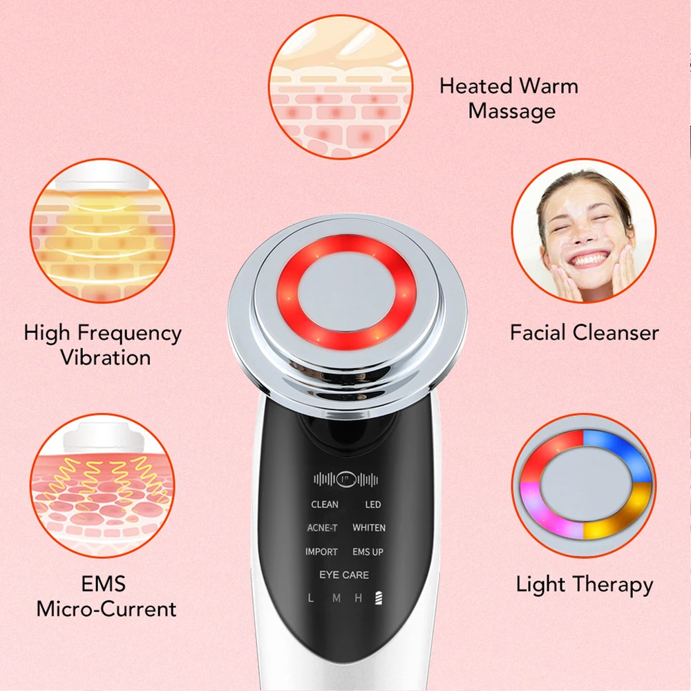 7 in 1 RF EMS Facial Massager Skin Care Tools Face Lift Multifunction Firm Device Skin Rejuvenation Wrinkle Removal Face Beauty 5