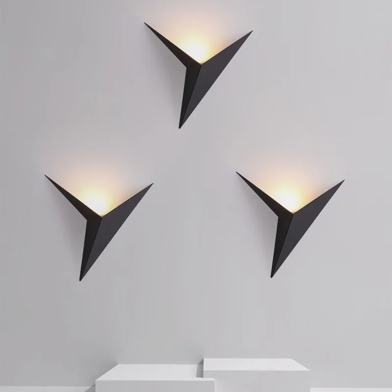 

Creative 3W LED Wall Lamps Triangle-shaped Metal Hotel Restaurant Bedroom Corridor Decoration Wall Light Indoor Modern Lighting