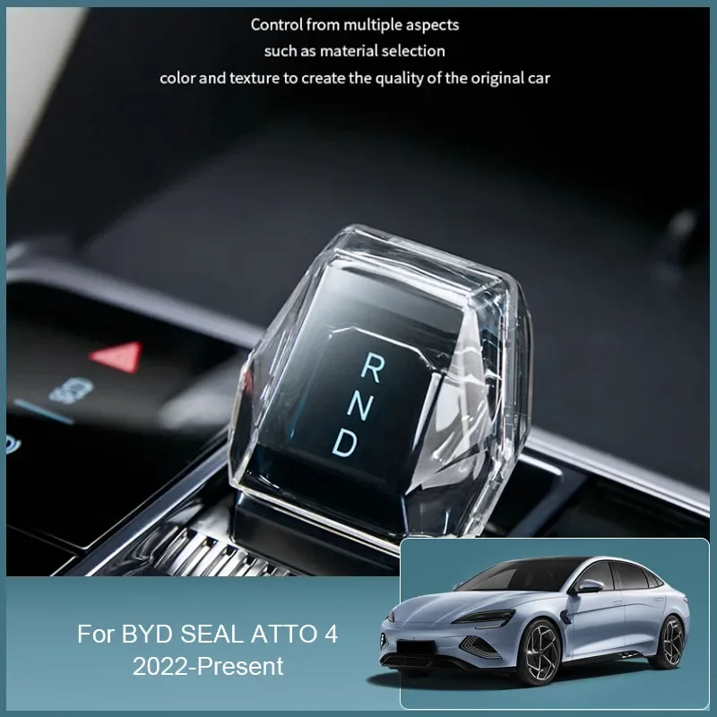 

For BYD SEAL ATTO 4 2022-2025 Car Central Control Button Silicone Pad PVC Gear Shift Head Cover Decoration Auto Accessories