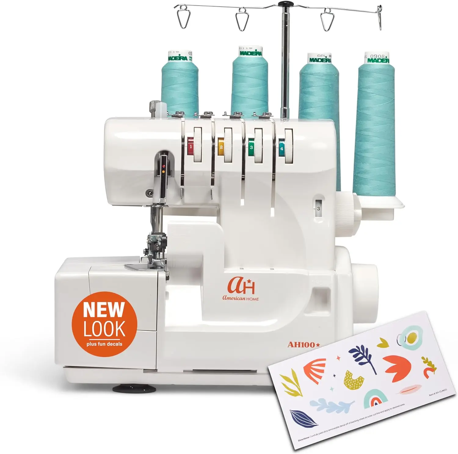 

Serger Sewing Machine by American Home, Portable Stitching Machine Easy to Follow 4/3/2 Serger Thread with Differential Feed