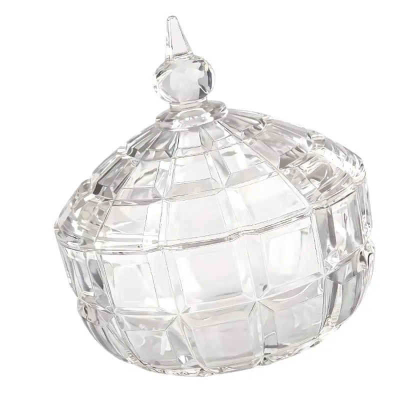 Elegant Decorative Glass Snack Jar with Lid