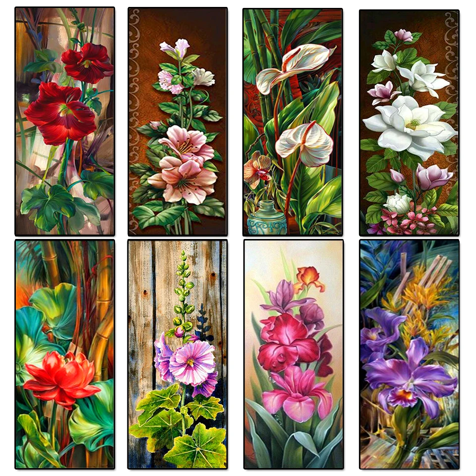 

Полноразмерная/круглая алмазная живопись, 5D цветок, алмазная вышивка «сделай сам», полноразмерная мозаика ручной работы, домашний декор, большой размер, Цветочный, YY6662