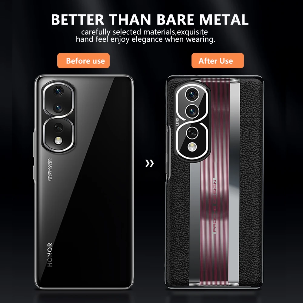 Genuine Plating Leather Case for Honor 80 Pro Original Luxury 100% Natural leather Protection Hard Cover For Honor80 Capa