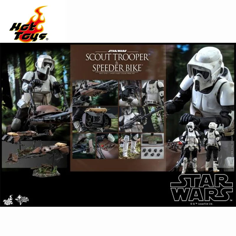 

In Stock Hottoys 1/6TH Scale Figure MMS612 Scout Trooper Speeder Bike Star Wars HT Original Anime Action Figures Collectible Toy