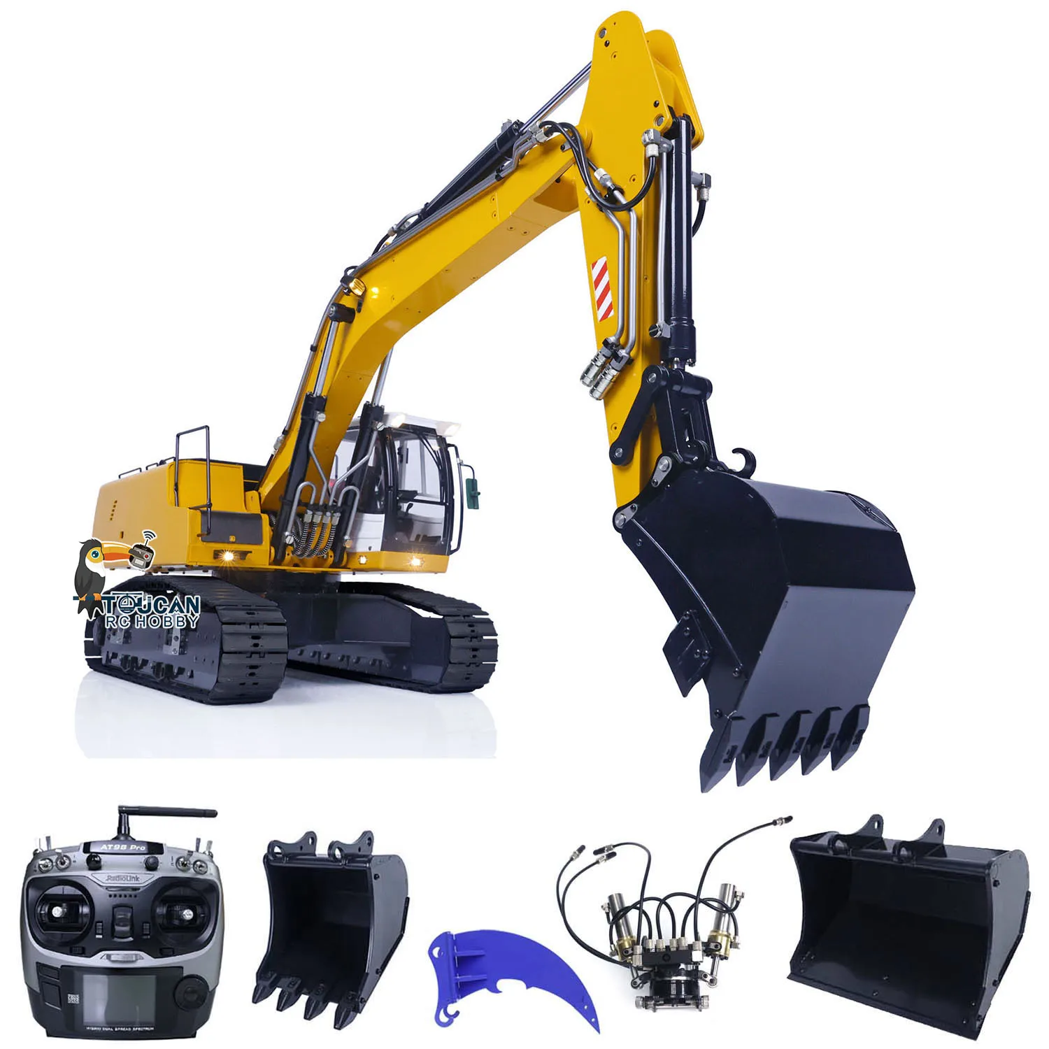 

MT 1/14 946 Tracked Hydraulic 9CH RC Excavator Truck Model With Metal Ripper Tiltable Bucket Radio DIY Painted Assembled Digger