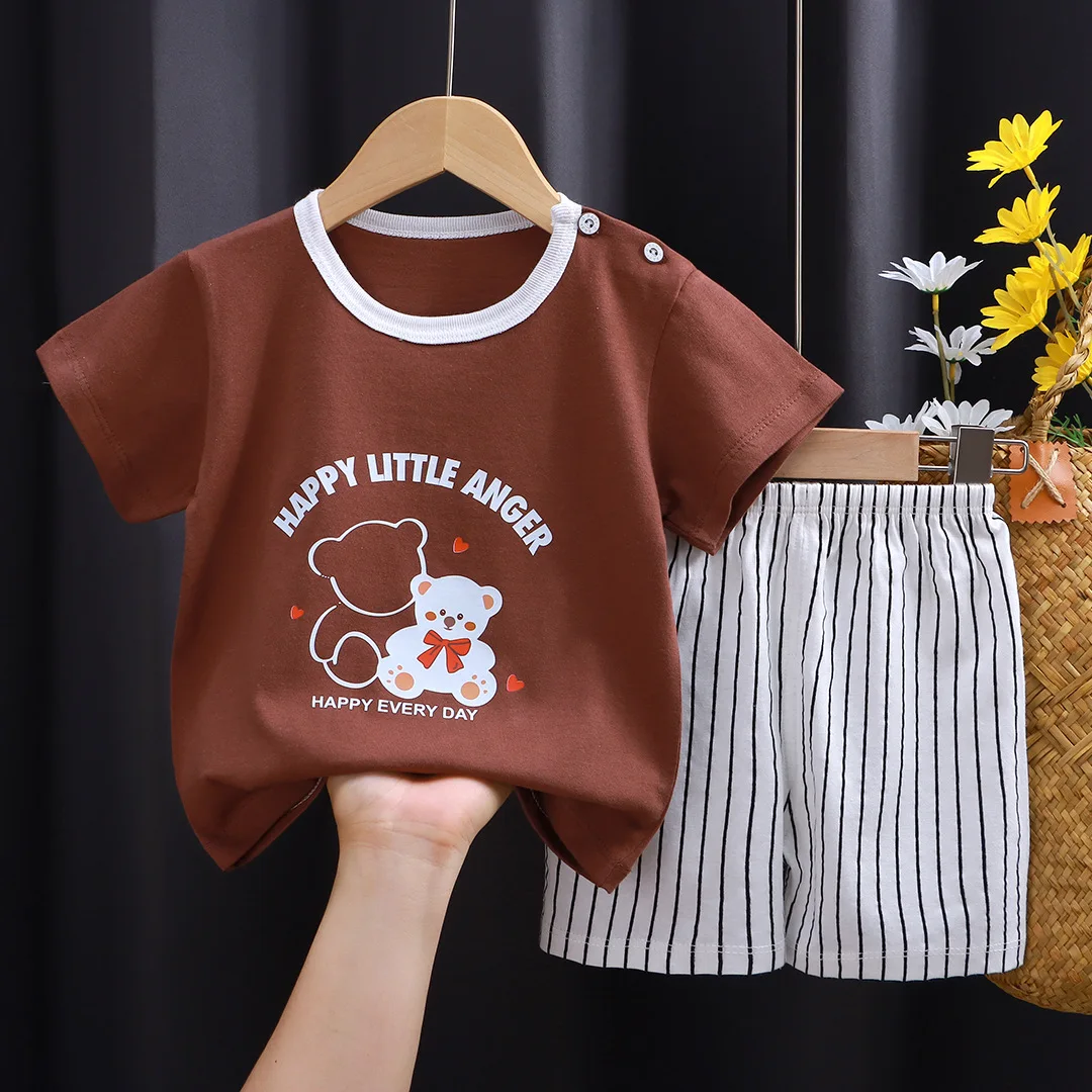 Kids Boys Girl Suits Print Jeans 2 Pcs Sets Costume main image 0